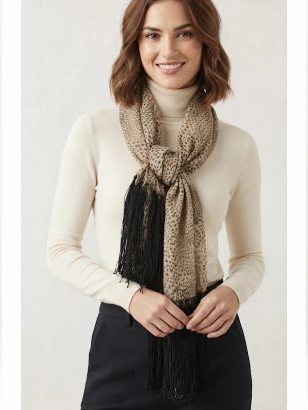 Cejon Womens Leopard Print Scarf One Size